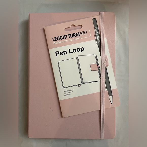 A5 Dot Grid Bullet Journal Pink with Pen loop - Picture 2 of 2
